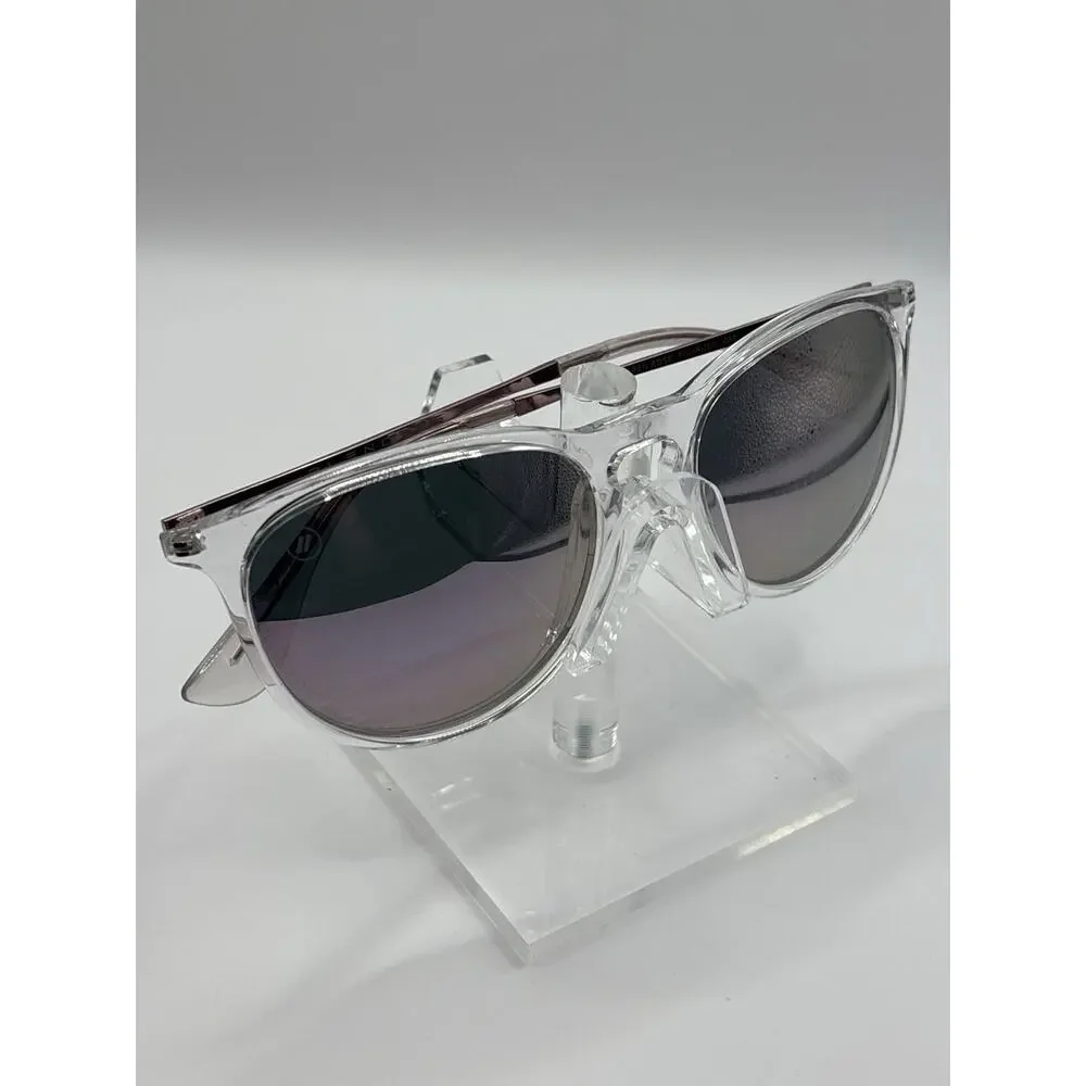 Blenders Eyewear Aspen Rose Polarized Sunglasses Clear Frame Pink Arms